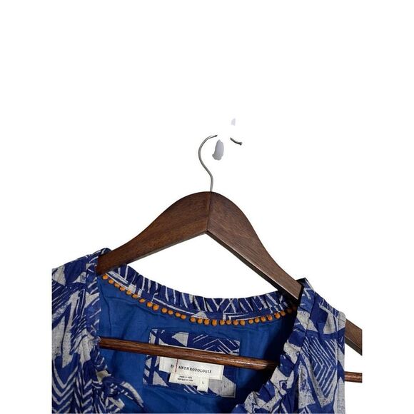 Anthropologie Diaz Tiered Maxi Dress Blue Abstract Womans Large - Picture 16 of 16